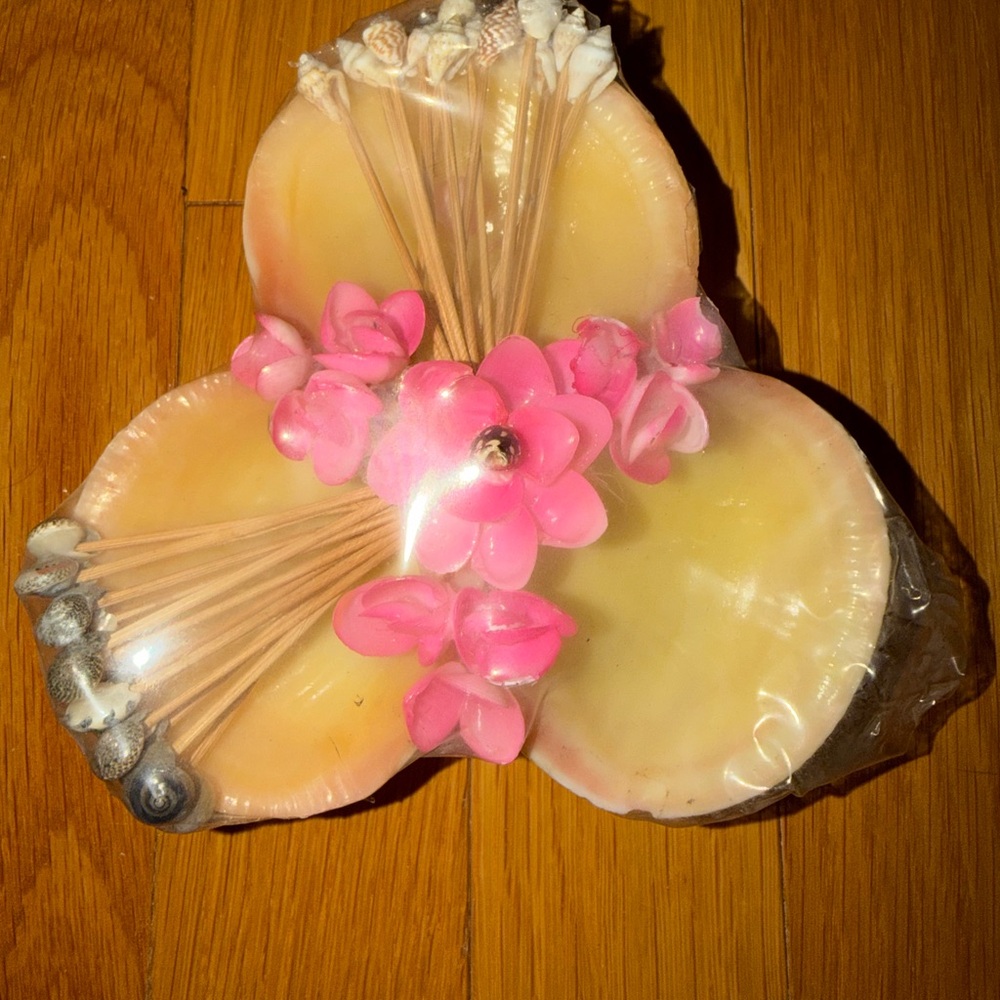 Wrapped Seashells and Toothpicks Holder. NWOT